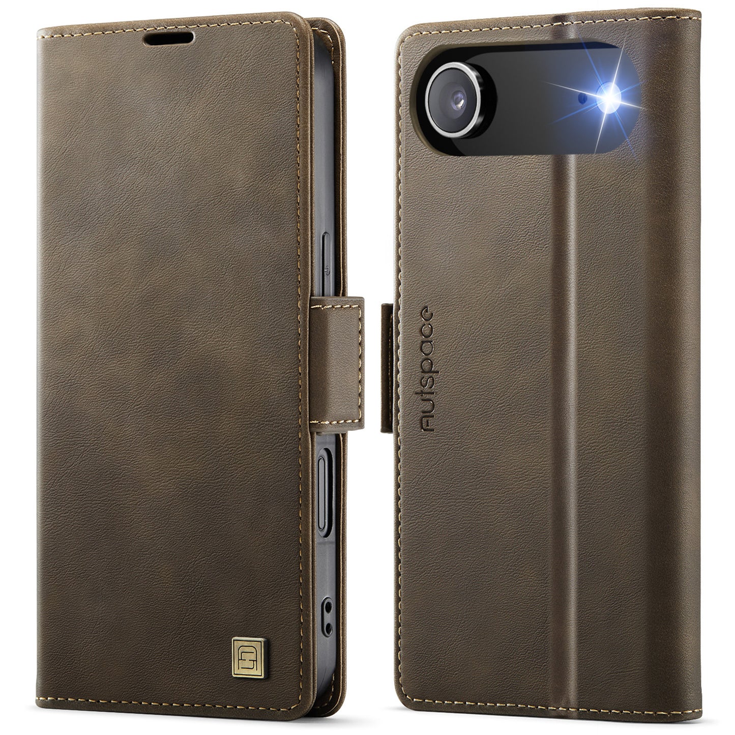 New RFID Blocking Card Holder Wireless Charging Leather Phone Case for iPhone