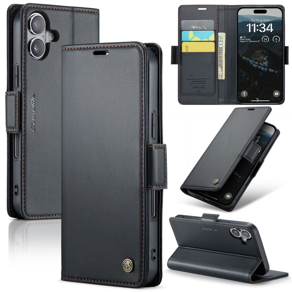 New RFID Blocking Card Holder Wireless Charging Phone Case for iPhone 16/16e/16 Pro/16 Plus/16 Pro Max
