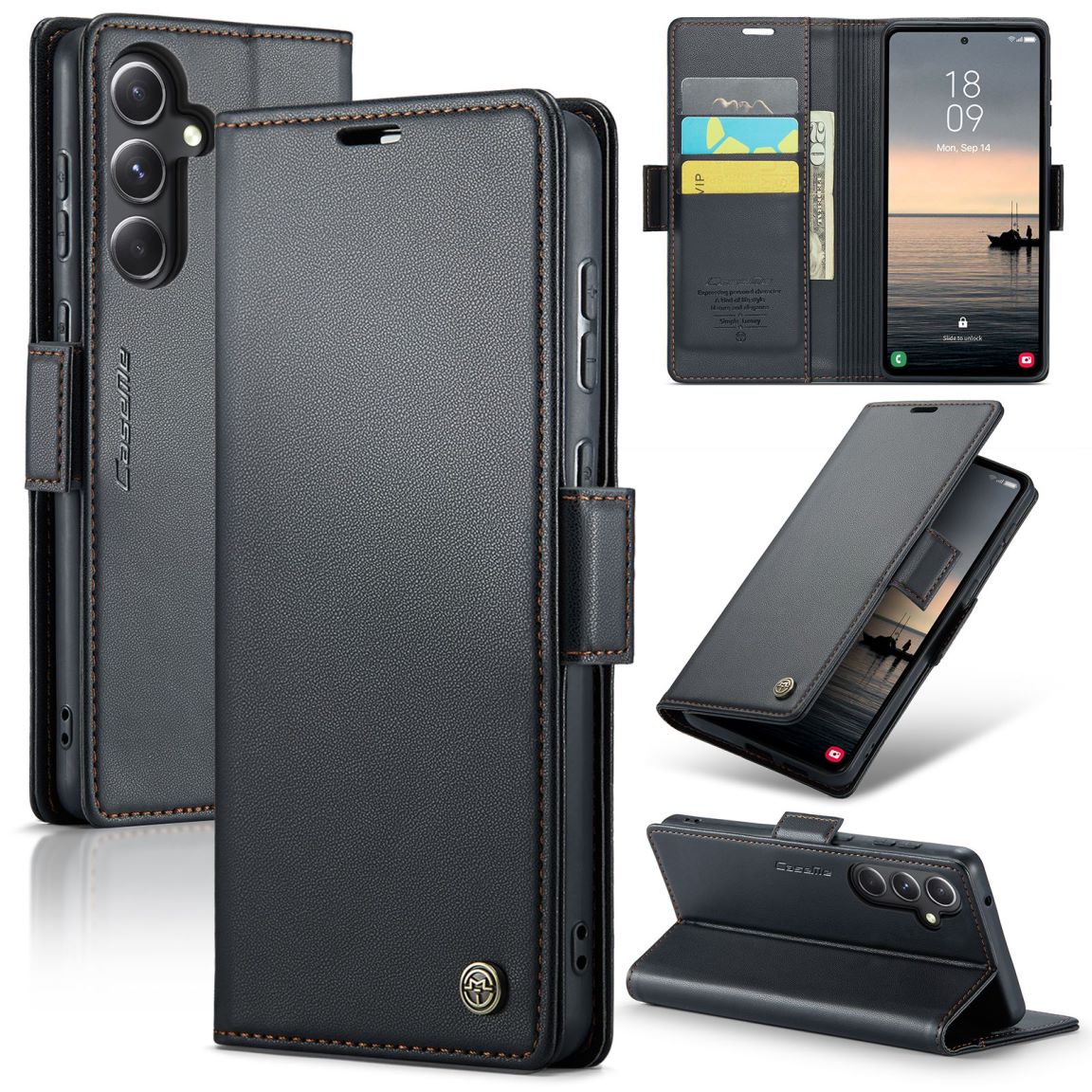 New RFID Blocking Card Holder Wireless Charging Phone Case for Samsung