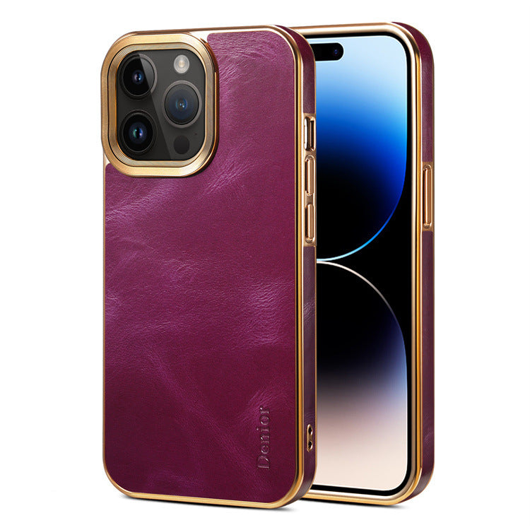 New Electroplating Leather Phone Case for iPhone 16/16 Pro/16 Plus/16 Pro Max