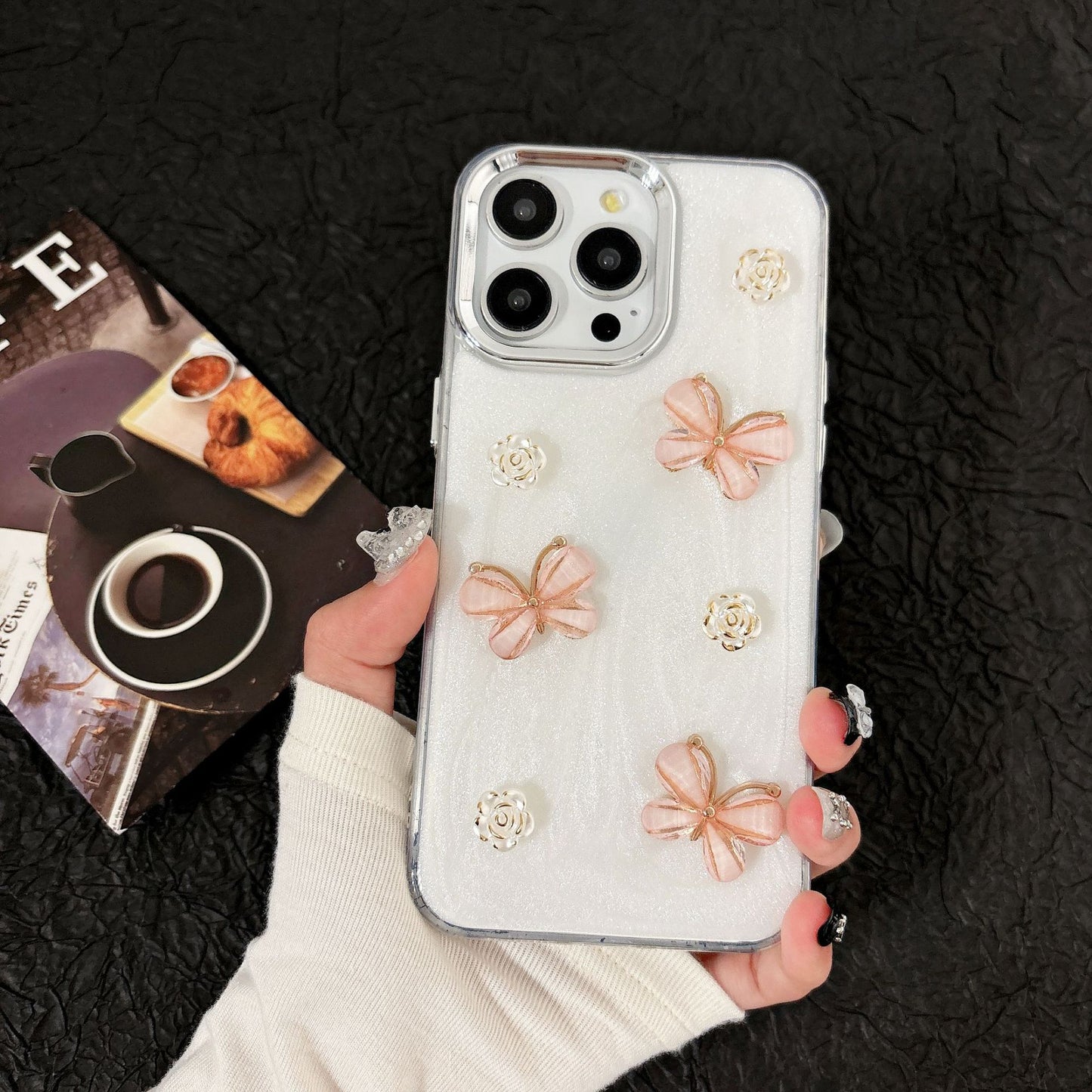 New Butterfly Camellia Phone Case for iPhone