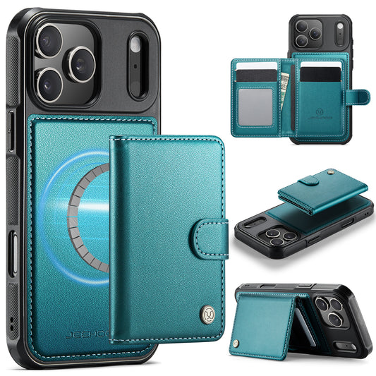 New 2-IN-1 RFID Blocking Card Holder Leather Phone Case for iPhone Air/17/17 Pro/17 Pro Max