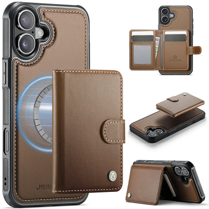 New 2-IN-1 RFID Blocking Card Holder Leather Phone Case for iPhone Air/17/17 Pro/17 Pro Max