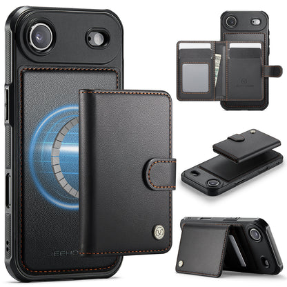 New 2-IN-1 RFID Blocking Card Holder Leather Phone Case for iPhone Air/17/17 Pro/17 Pro Max
