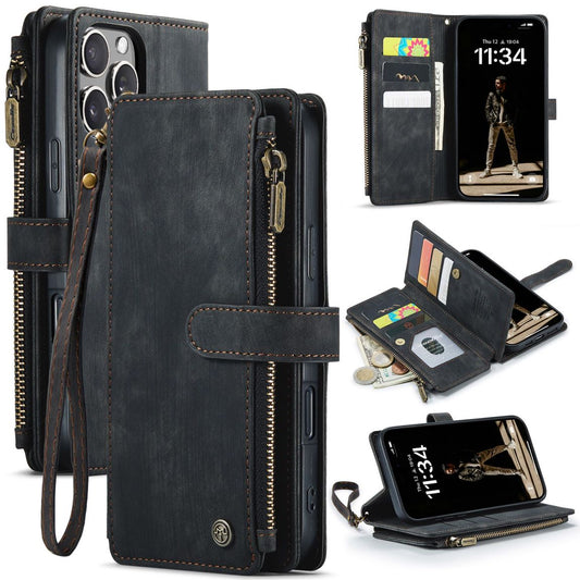 New Zipper Wallet Leather Wireless Charging Phone Case for iPhone