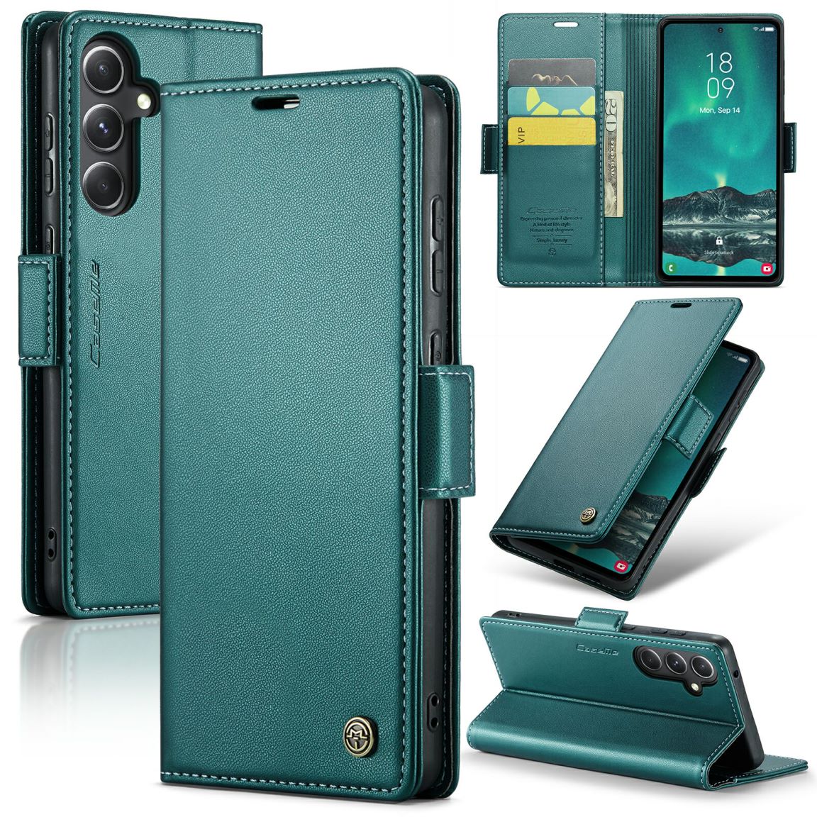 New RFID Blocking Card Holder Wireless Charging Phone Case for Samsung