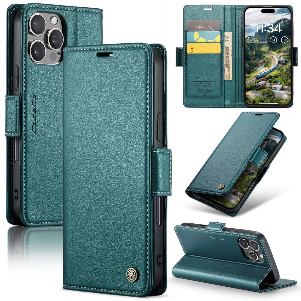New RFID Blocking Card Holder Wireless Charging Phone Case for iPhone 16/16e/16 Pro/16 Plus/16 Pro Max
