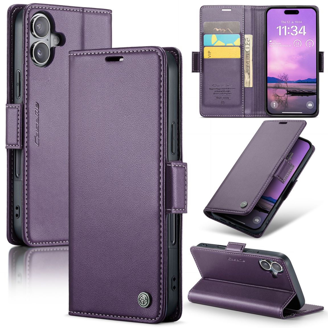 New RFID Blocking Card Holder Wireless Charging Phone Case for iPhone 16/16e/16 Pro/16 Plus/16 Pro Max