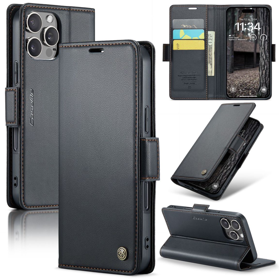 New RFID Blocking Card Holder Wireless Charging Phone Case for iPhone 16/16e/16 Pro/16 Plus/16 Pro Max