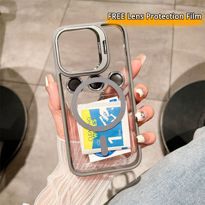 New Invisible Bracket Magnetic Free Lens Protection Film Phone Case for iPhone 16/16 Pro/16 Plus/16 Pro Max