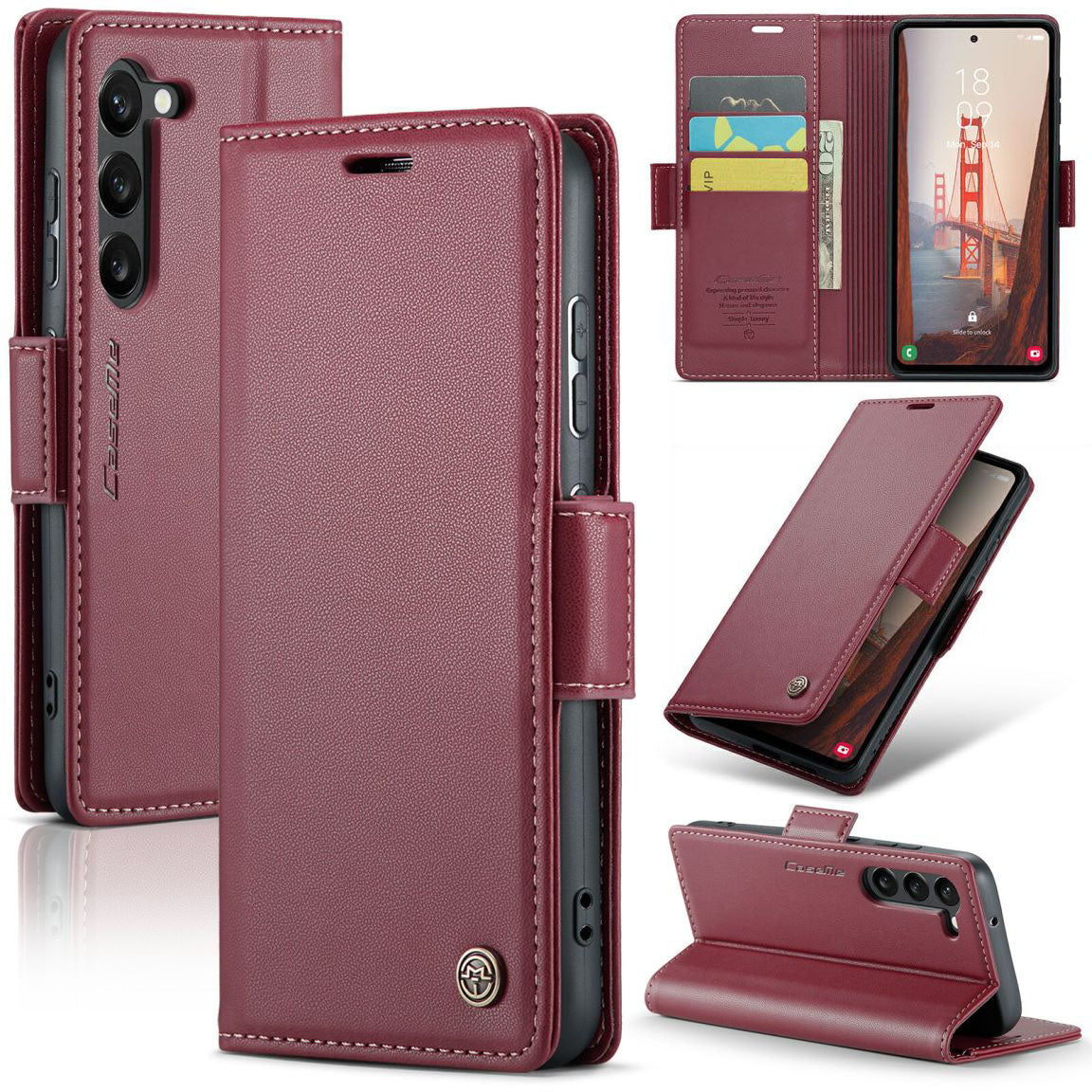 New RFID Blocking Card Holder Wireless Charging Phone Case for Samsung