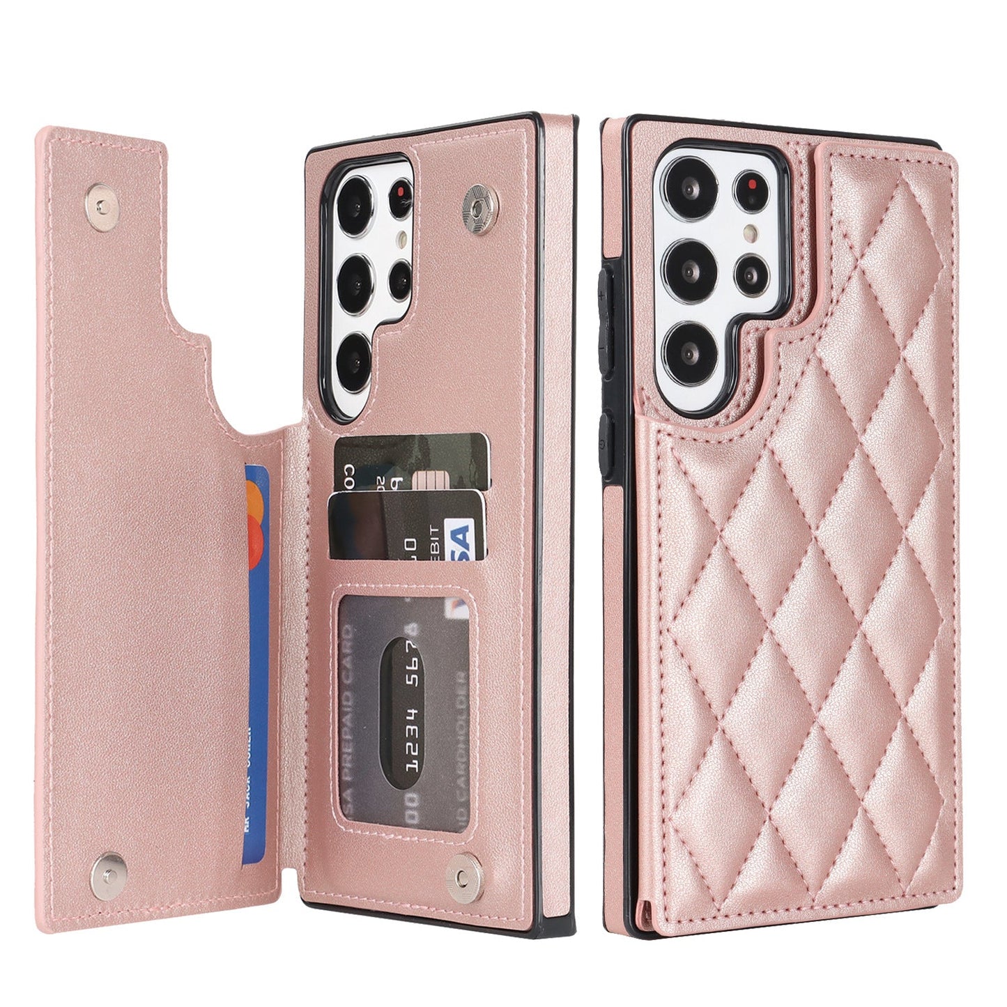 New RFID Blocking PU Leather Card Holder Phone Case for Samsung