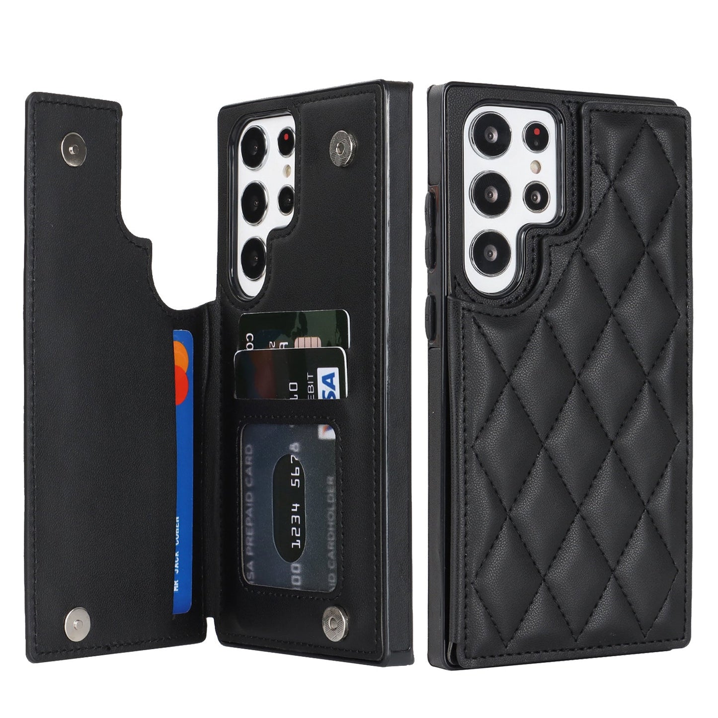 New RFID Blocking PU Leather Card Holder Phone Case for Samsung