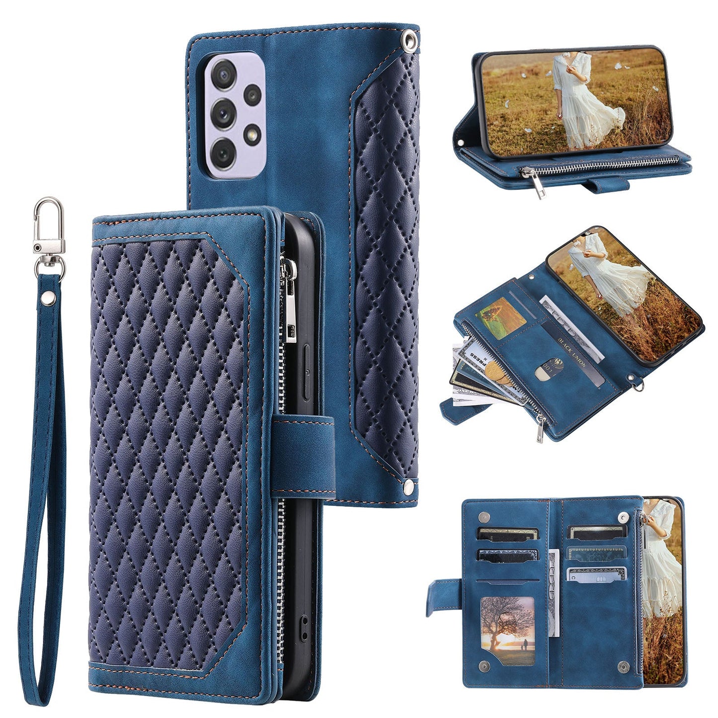 New Zipper Wallet Leather Phone Case for Samsung