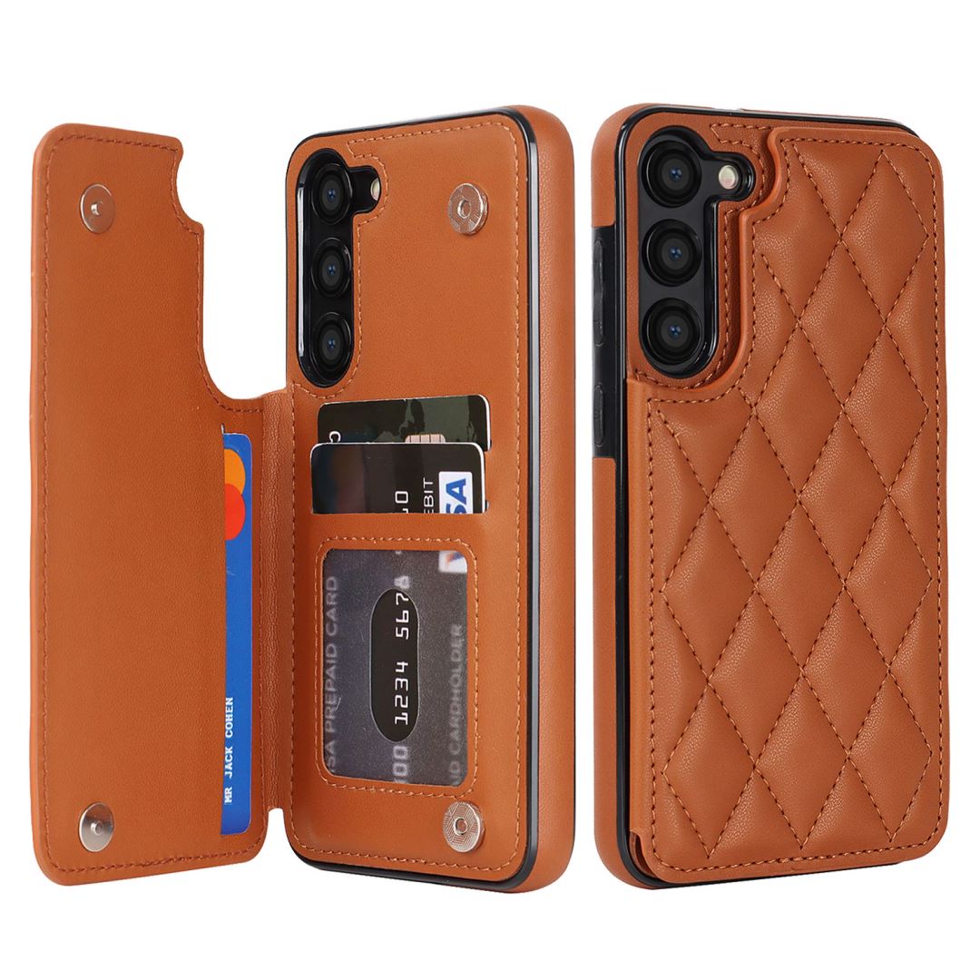 New RFID Blocking PU Leather Card Holder Phone Case for Samsung