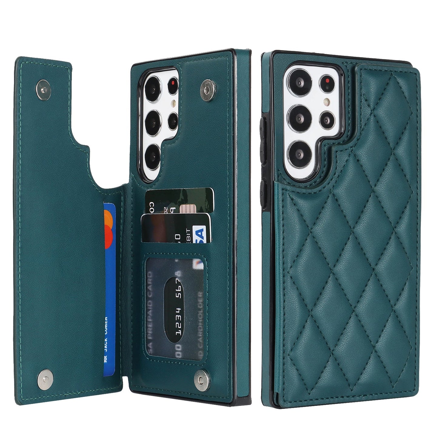 New RFID Blocking PU Leather Card Holder Phone Case for Samsung